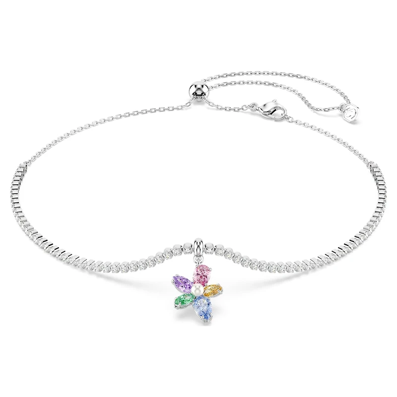 Ariana Grande x Swarovski choker, Mixed cuts, Flower, Multicoloured, Rhodium plated by SWAROVSKI
