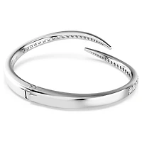 Vienna bangle, Round cut, Swan, White, Rhodium plated