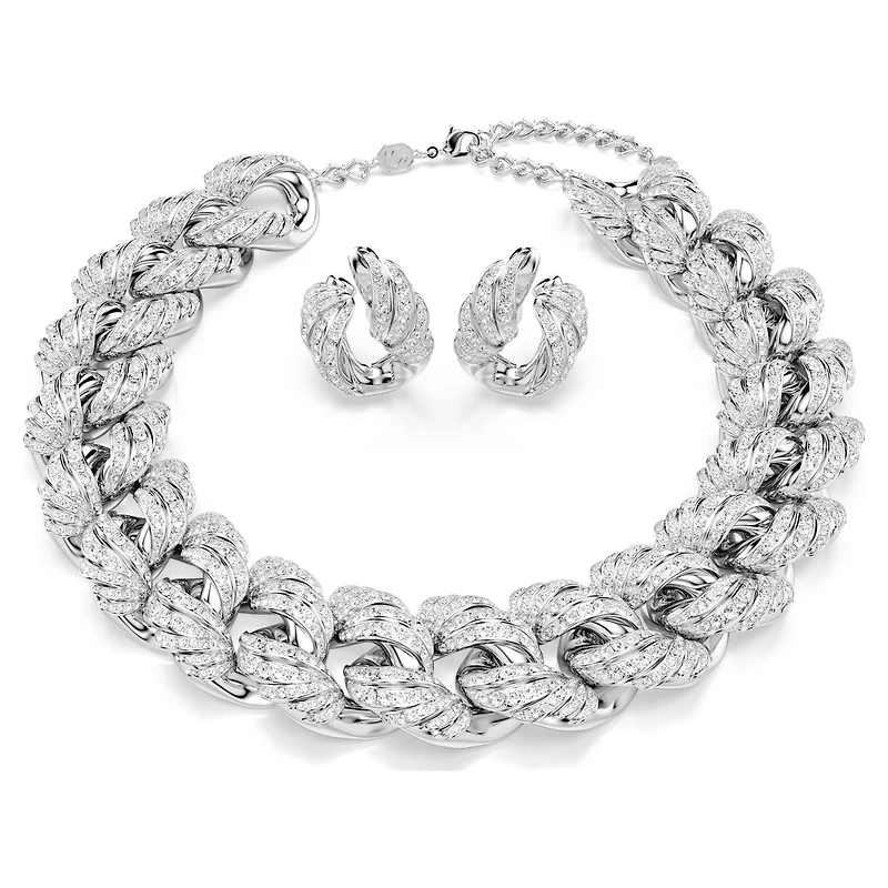 Vienna set, Set (2), Mixed cuts, White, Rhodium plated