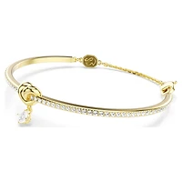 Lifelong bangle, Round cut, Heart, White, Gold-tone plated by SWAROVSKI