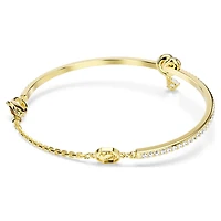 Lifelong bangle, Round cut, Heart, White, 18K gold finish