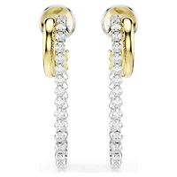 Hyperbola earrings, Round cut, White, Mixed metal finish