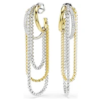 Hyperbola earrings, Layered, Round cut, White, Mixed metal finish