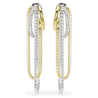 Hyperbola earrings, Layered, Round cut, White, Mixed metal finish