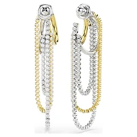 Hyperbola earrings, Layered, Round cut, White, Mixed metal finish