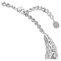 Vienna choker, Mixed cuts, Feather, White, Rhodium plated