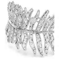 Vienna bracelet, Mixed cuts, Feather, White, Rhodium plated
