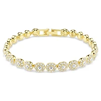 Una Angelic bracelet, Round cut, White, 18K gold finish