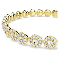 Una Angelic bracelet, Round cut, White, 18K gold finish