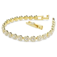 Una Angelic bracelet, Round cut, White, 18K gold finish