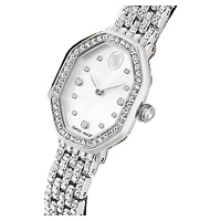 Dextera octagon watch, Swiss Made, Metal bracelet, Silver tone, Stainless steel