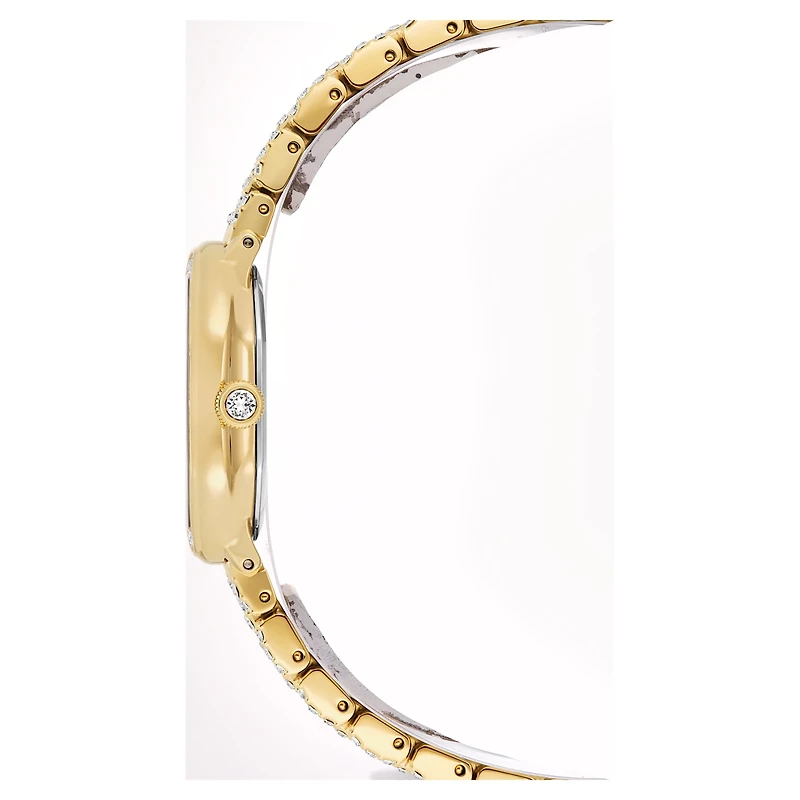Dextera octagon watch, Swiss Made, Metal bracelet, gold tone