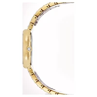 Dextera octagon watch, Swiss Made, Metal bracelet, gold tone