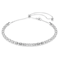 Dextera necklace, Round cut, White, Stainless steel by SWAROVSKI