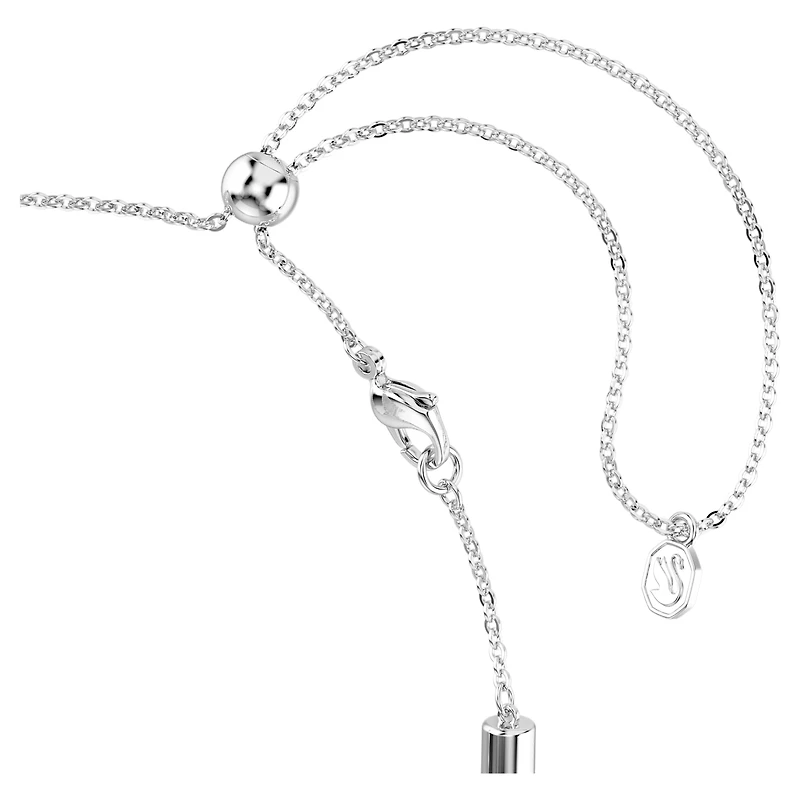 Dextera necklace, Round cut, White, Stainless steel by SWAROVSKI