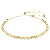 Dextera necklace, Round cut, White, 18K gold finish