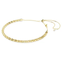 Dextera necklace, Round cut, White, Gold-tone finish by SWAROVSKI