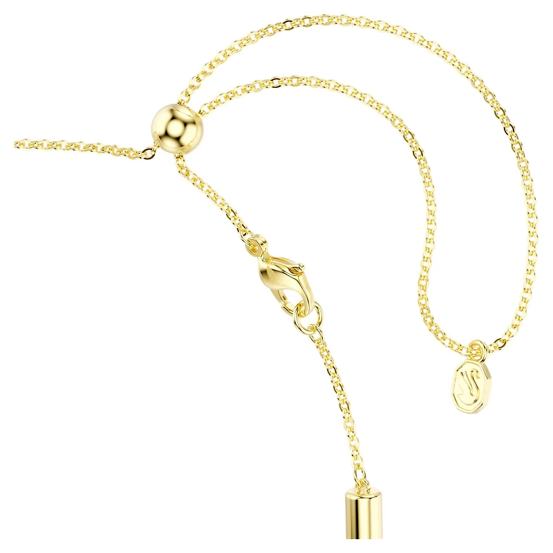 Dextera necklace, Round cut, White, 18K gold finish