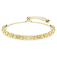 Dextera bracelet, Round cut, White, 18K gold finish