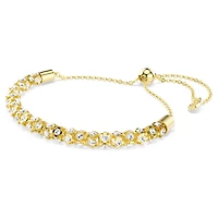 Dextera bracelet, Round cut, White, Gold-tone finish by SWAROVSKI