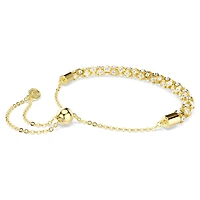 Dextera bracelet, Round cut, White, 18K gold finish