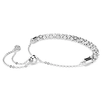 Dextera bracelet, Round cut, White, Stainless steel by SWAROVSKI
