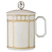 Signum mug with lid, Porcelain, Beige