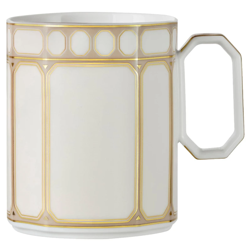 Signum mug with lid, Porcelain, Beige