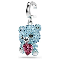 Idyllia charm, Mixed cuts, Teddy, Blue, Rhodium plated by SWAROVSKI