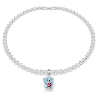 Idyllia charm, Mixed cuts, Teddy, Blue, Rhodium plated by SWAROVSKI