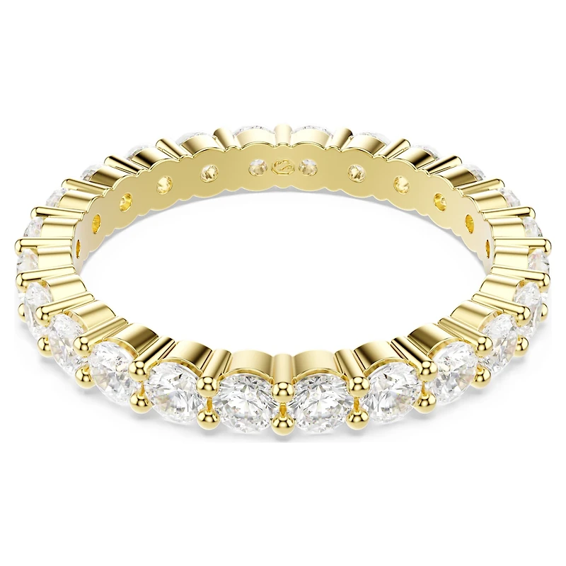 Matrix Vittore band ring, Round cut, White, Gold-tone plated by SWAROVSKI