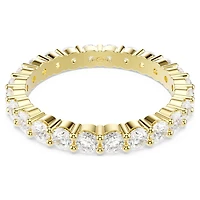 Matrix Vittore band ring, Round cut, White, Gold-tone plated by SWAROVSKI