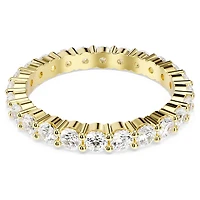 Matrix Vittore band ring, Round cut, White, Gold-tone plated by SWAROVSKI