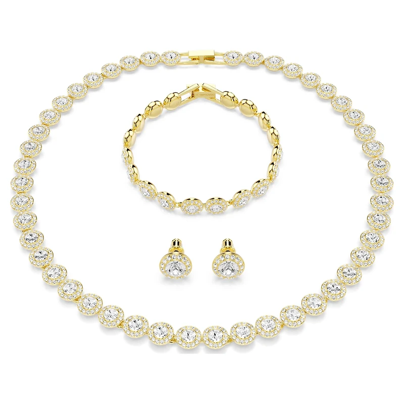 Una Angelic set, Set (3), Round cut, White, 18K gold finish