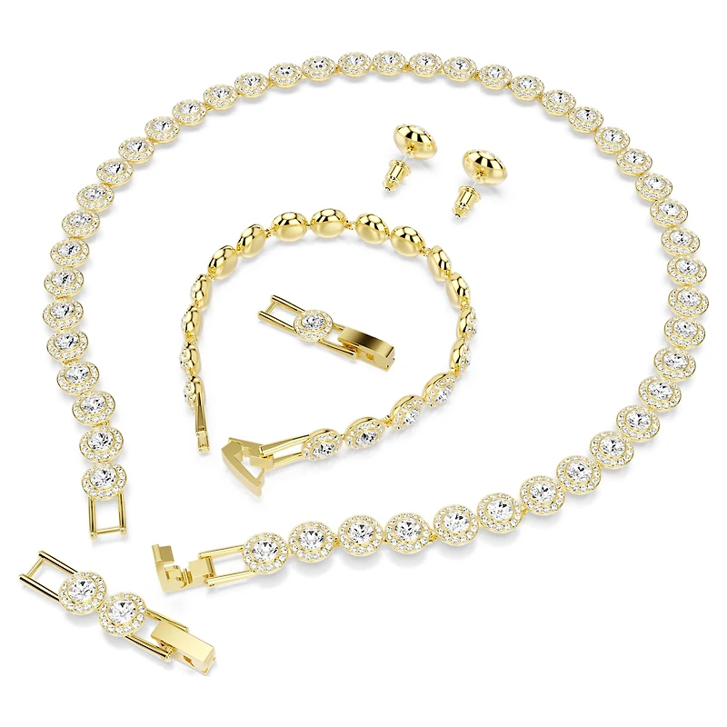 Una Angelic set, Set (3), Round cut, White, 18K gold finish