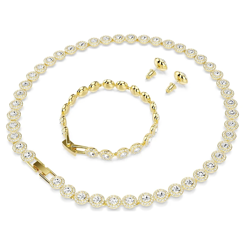 Una Angelic set, Set (3), Round cut, White, 18K gold finish