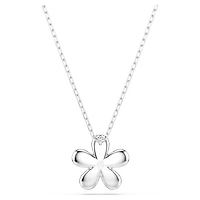 Tough pendant, Pavé, Flower, White, Mixed metal finish by SWAROVSKI