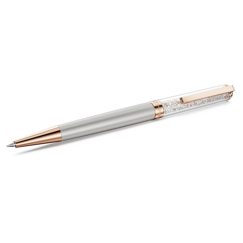 Crystalline ballpoint pen, Gray, Gray lacquered, Rose gold-tone plated by SWAROVSKI
