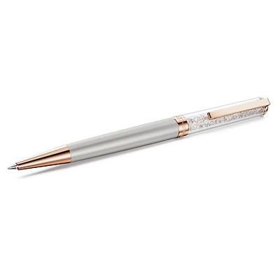 Crystalline ballpoint pen, Gray, Gray lacquered, Rose gold-tone plated