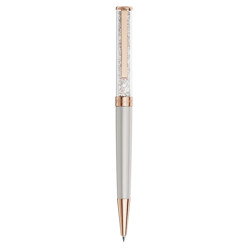 Crystalline ballpoint pen, Gray, Gray lacquered, Rose gold-tone plated by SWAROVSKI