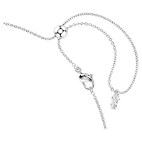 Matrix necklace, Gradient of round cuts, Multicoloured, Rhodium plated by SWAROVSKI