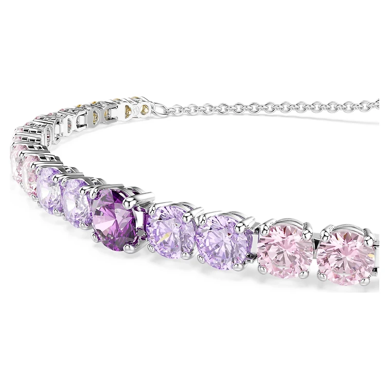 Matrix bracelet, Gradient of round cuts, Multicoloured, Rhodium plated by SWAROVSKI