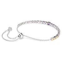 Matrix bracelet, Gradient of round cuts, Multicoloured, Rhodium plated by SWAROVSKI