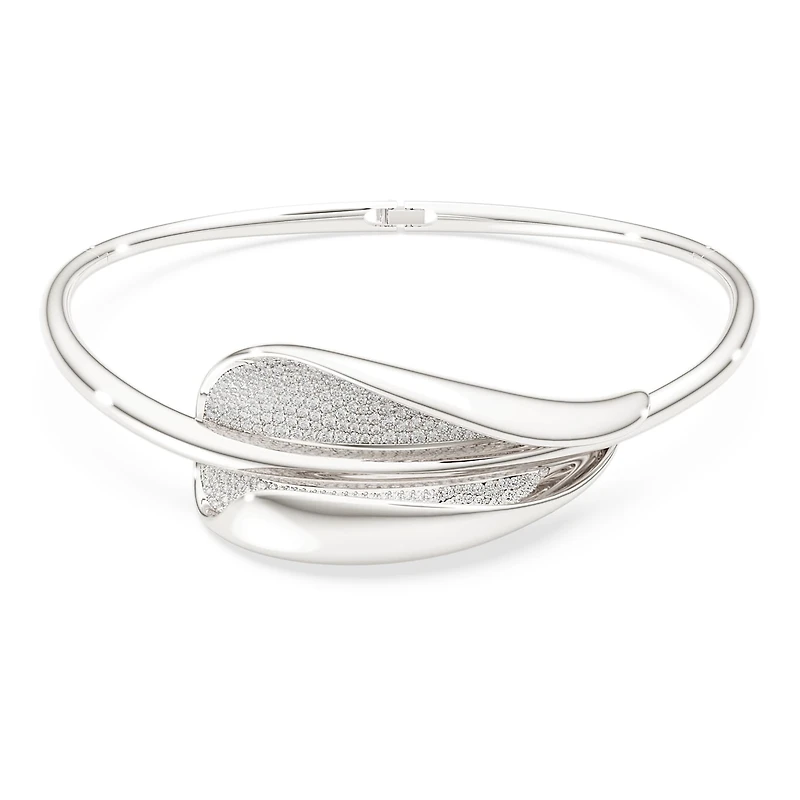 Swarovski Classica choker, Statement, Round cut, White, Sterling silver