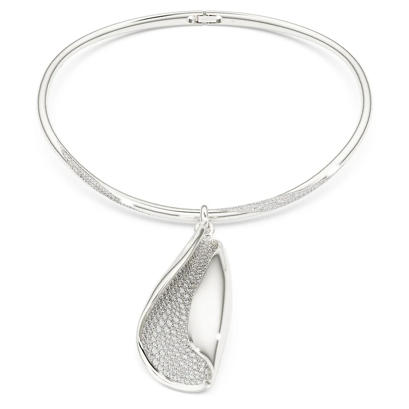 Swarovski Classica necklace, Statement, Round cut, White, Sterling silver