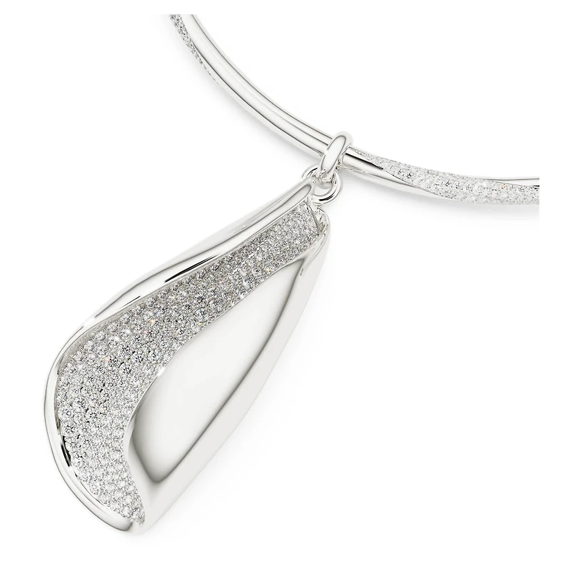 Swarovski Classica necklace, Statement, Round cut, White, Sterling silver
