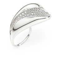 Swarovski Classica cocktail ring, Statement, Round cut, White, Sterling silver