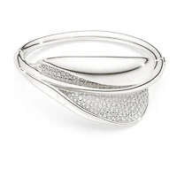 Swarovski Classica bangle, Statement, Round cut, White, Sterling silver