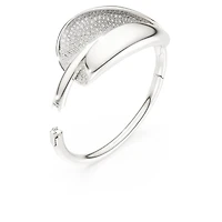 Swarovski Classica bangle, Statement, Round cut, White, Sterling silver
