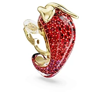 Idyllia clip earrings, Red, 18K gold finish